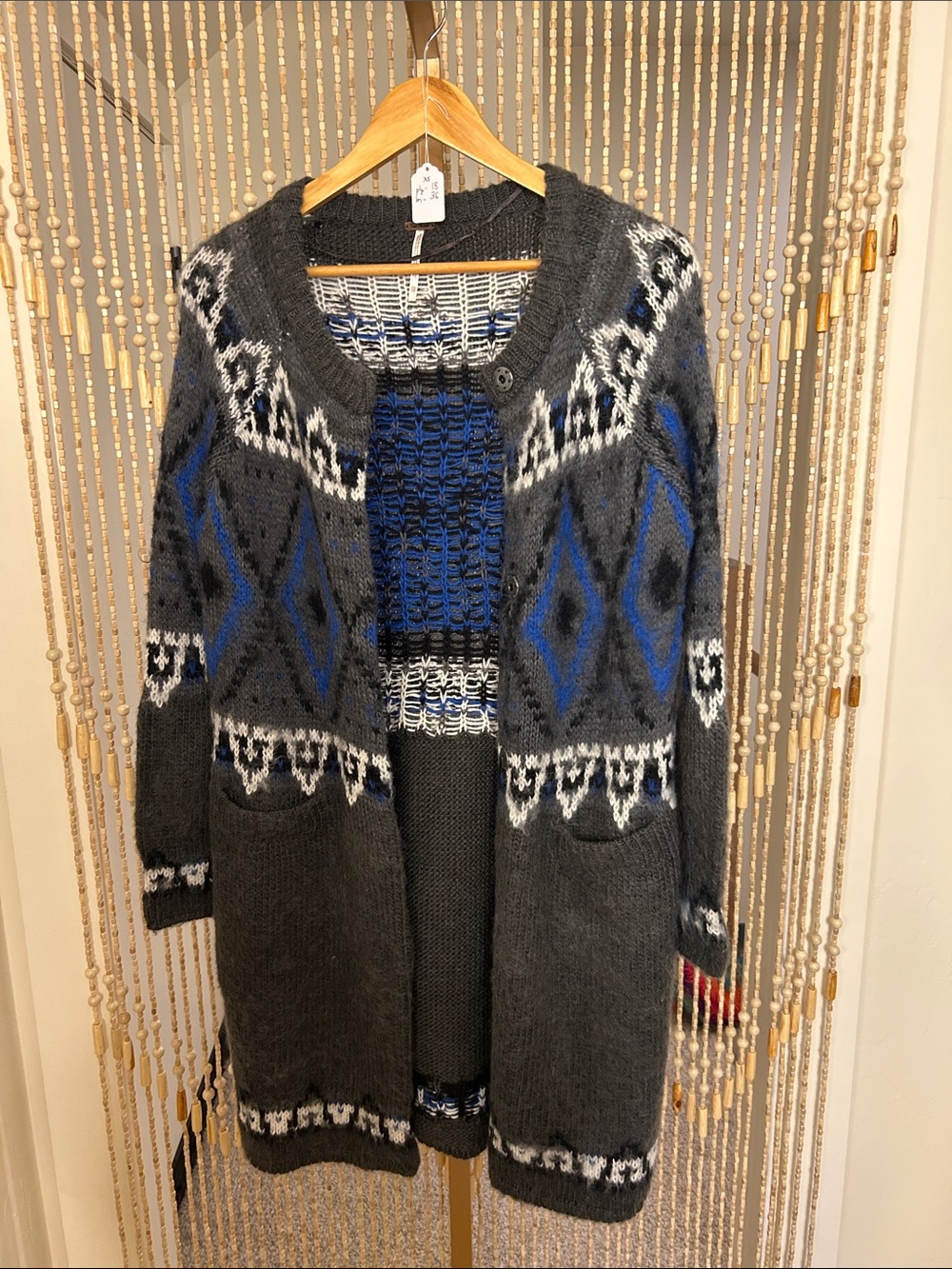 Free People Frosted Fair Isle Wool Cardigan Size XS
